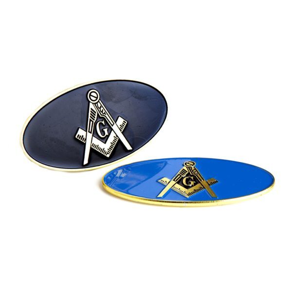 Oval Car Badge - Mason, Navy