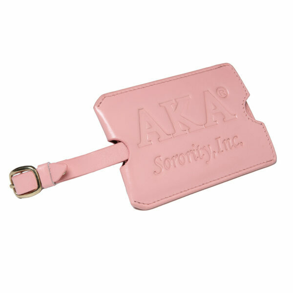 Leather Luggage ID Tag - Alpha Kappa Alpha, Pink